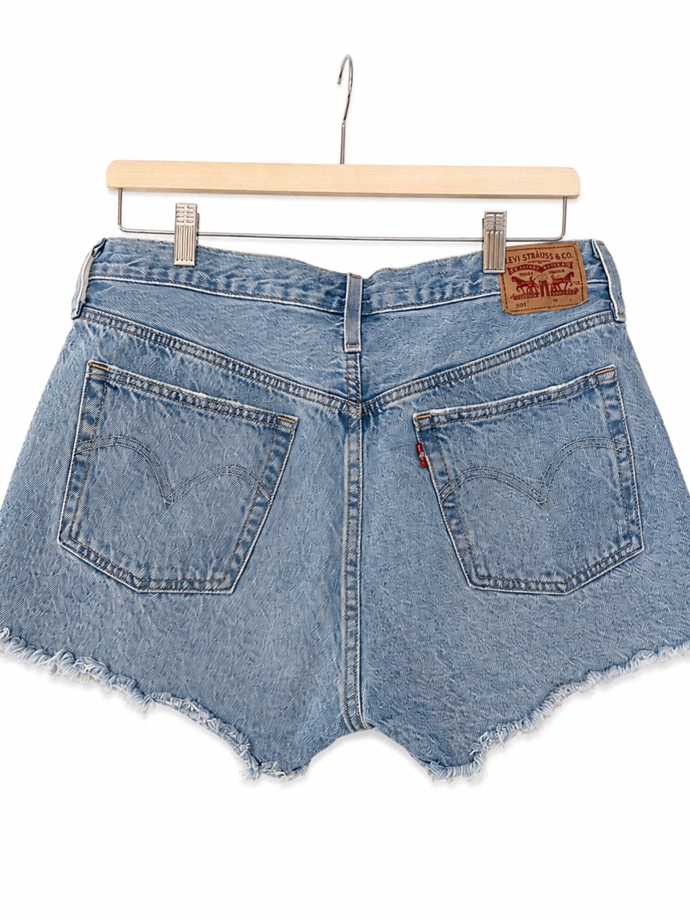 Levi's Light Blue High-Rise Denim Cutoff Shorts
